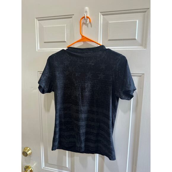 Affliction NWOT American Customs Chromium Heart T-Shirt Sz S Lace Up Bling - Picture 7 of 8